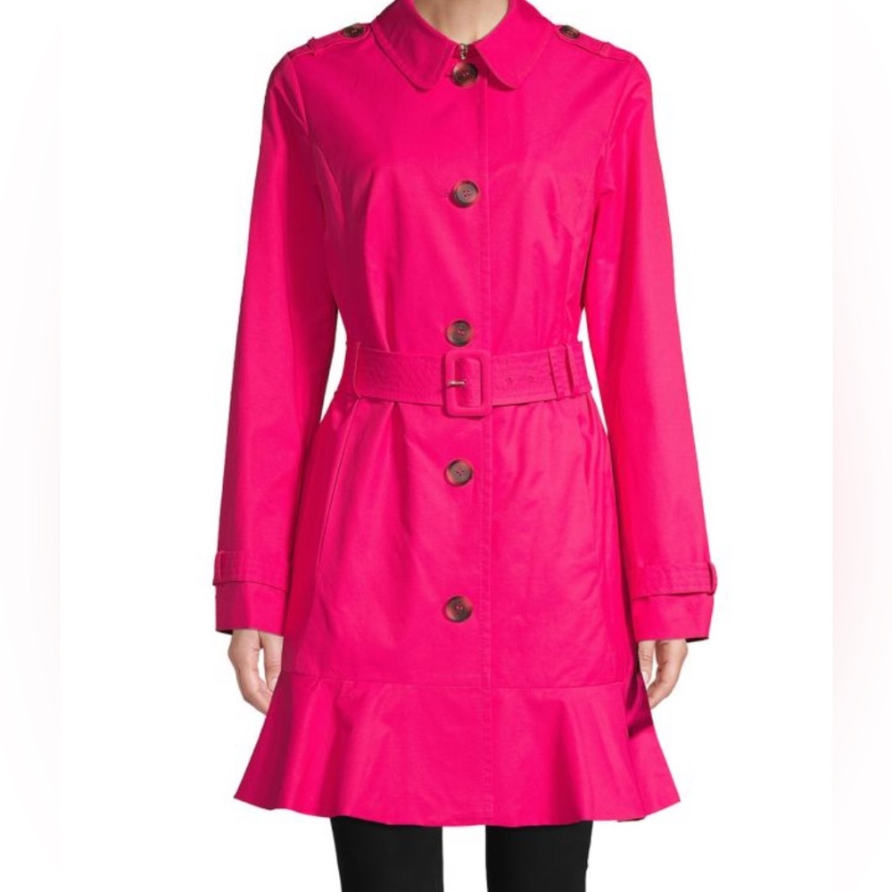 Kate Spade Fuchsia Belted Trench Coat